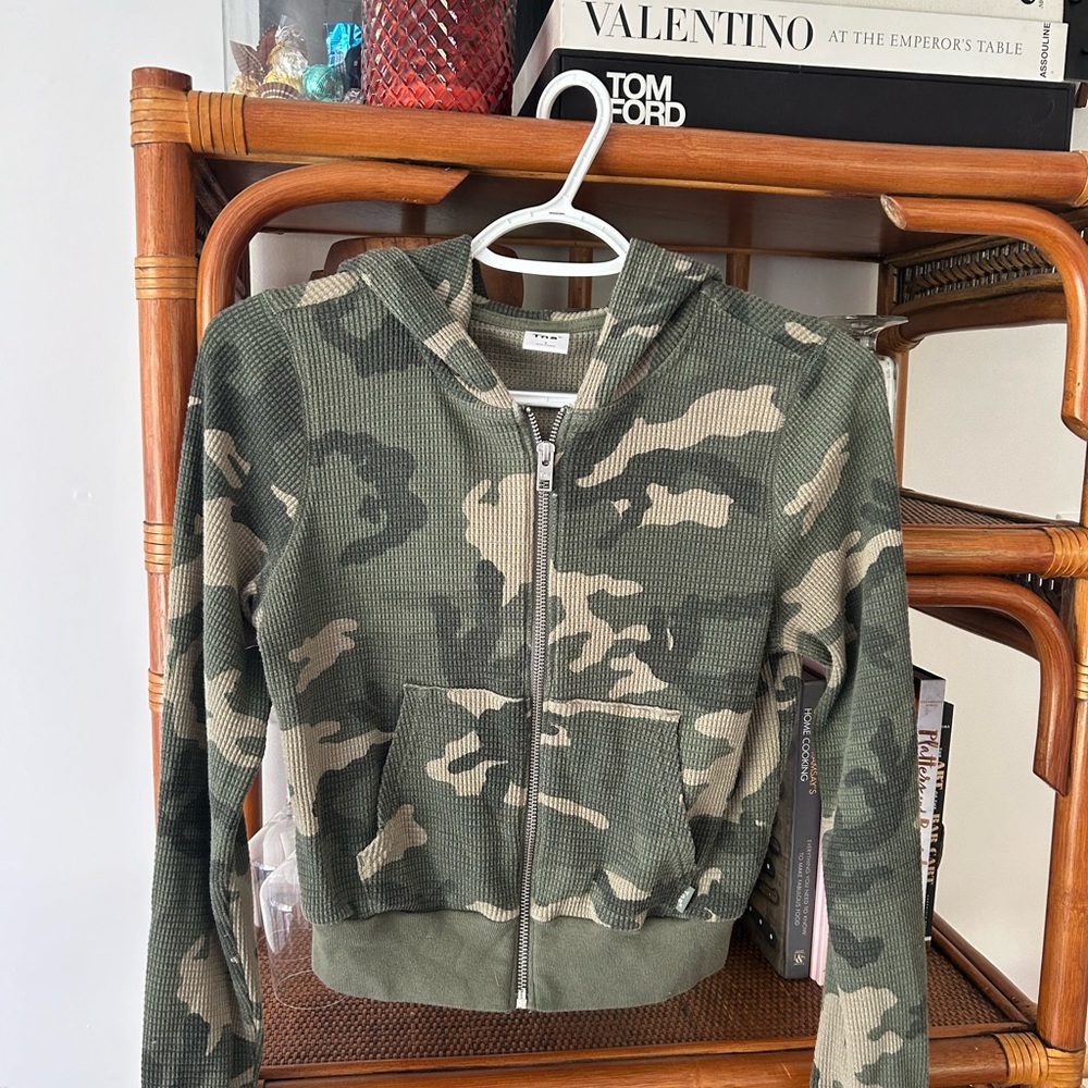 TNA Cropped camp waffle sweater